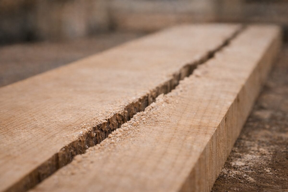 あさりのバランスが崩れると曲がって切れてしまう例