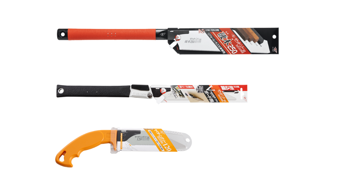 用途別に並べたのこぎりの種類