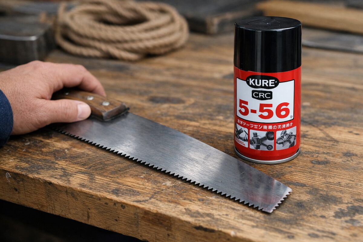 のこぎりの手入れで5-56を使う前の刃の状態